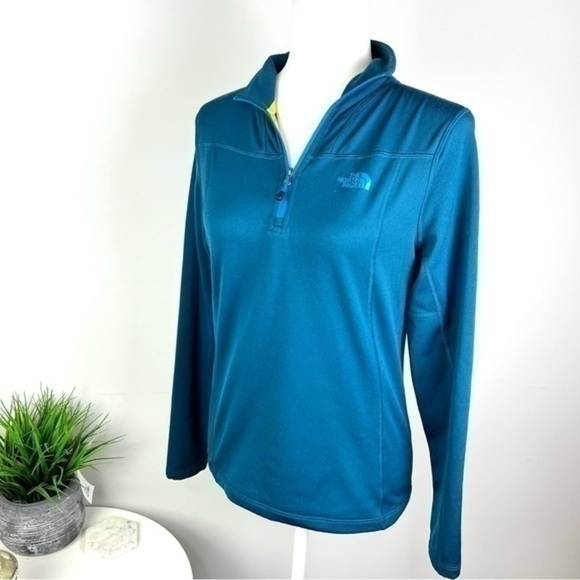 The North Face sweatshirt womens small quarter zip blue pullover - Picture 2 of 12